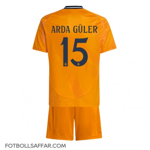 Real Madrid Arda Guler #15 Bortadräkt Barn 2024-25 Kortärmad (+ Korta byxor)